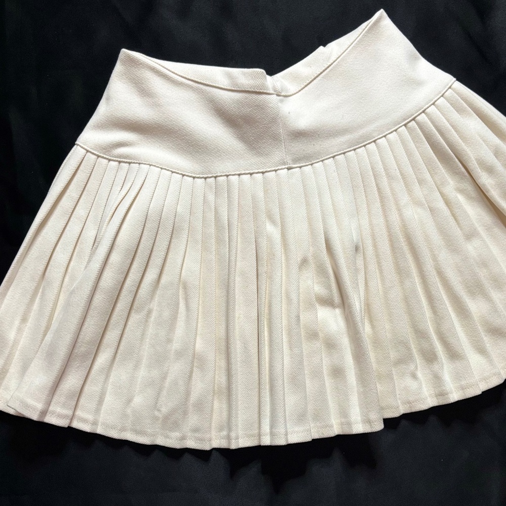 New Pleated High Waisted A-Line winter style thickened miniskirt